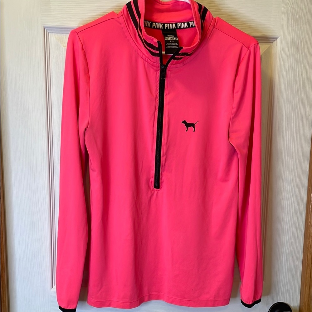 PINK Victoria's Secret Hot Pink Half-Zip Pullover
